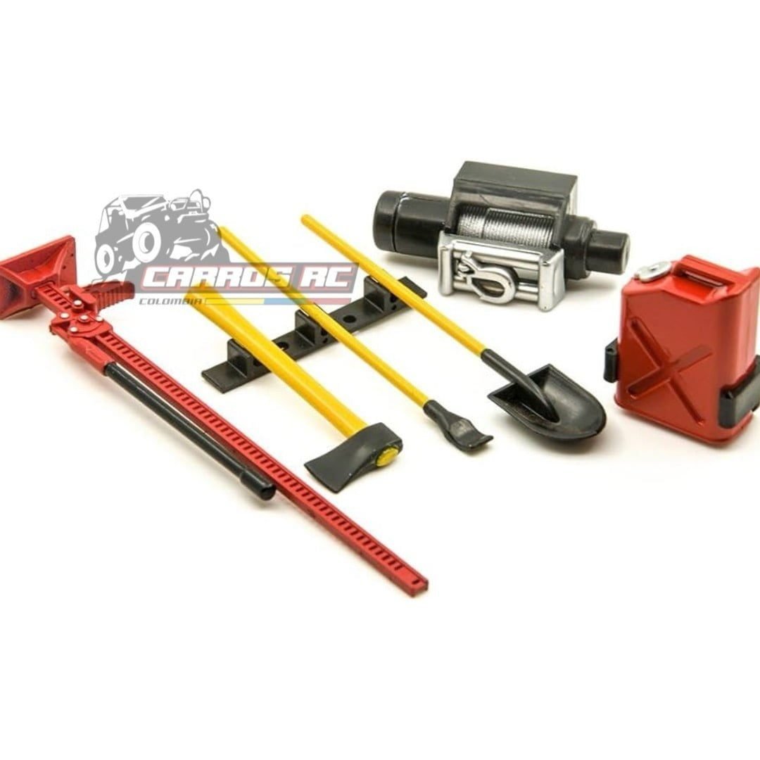 KIT CRAWLER Pala Acha Rastrillo Bidon gato Y Winch Carros RC Colombia kit-crawler-pala-acha-rastrillo-bidon-gato-y-winch-carros-rc-colombia