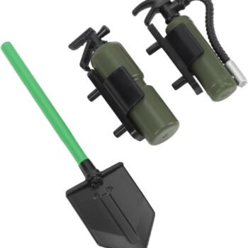 KIT ACCESORIOS CRAWLER ESCALA 1/24 1/12 PALA, EXTINTOR VERDE OLIVA